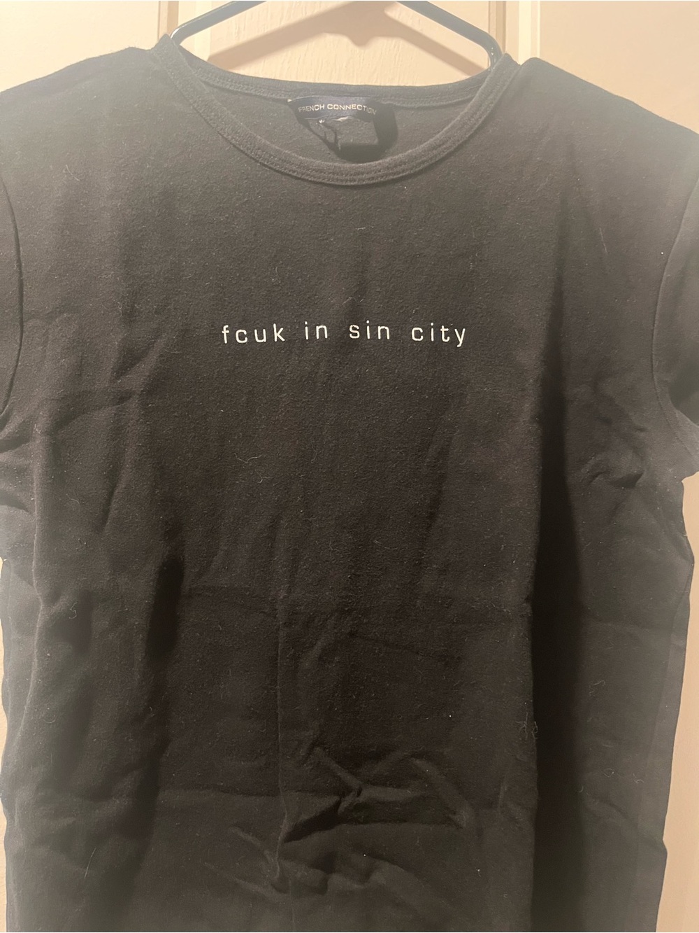 FCUK in Sin City, French Connection Black Short Sleeve Graphic Tee - Picture 2 of 3